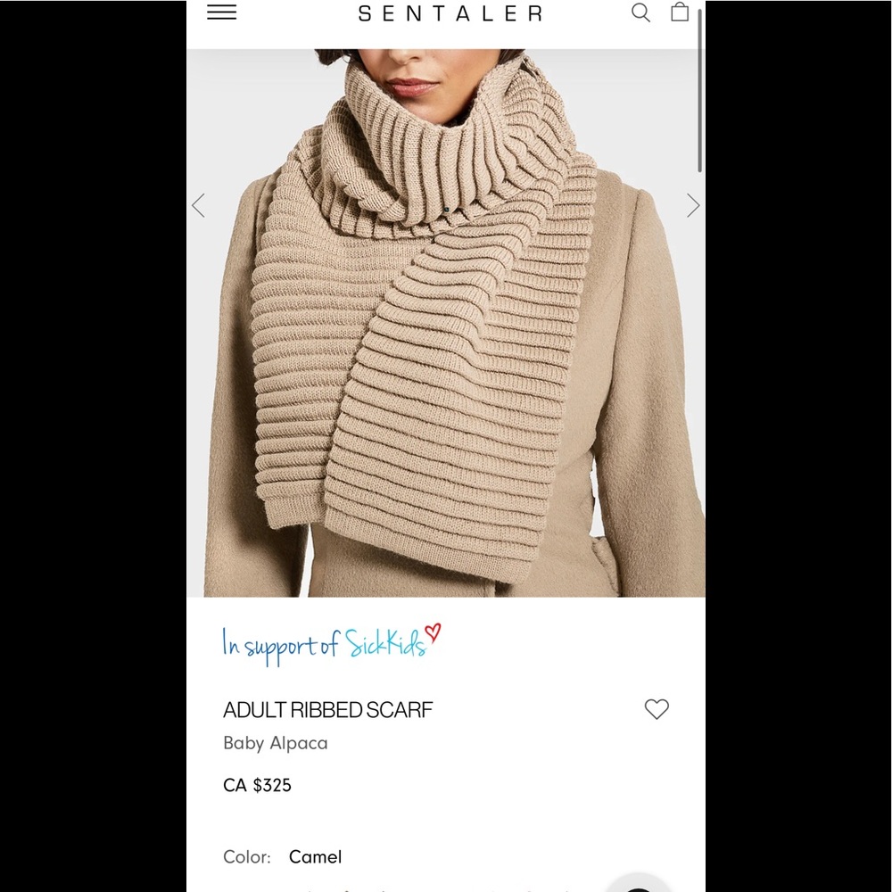 Brand new without tags - camel Sentaler ribbed scarf. CAMEL. As shown